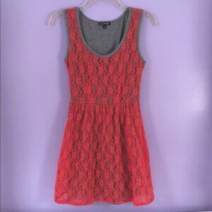 BeBop Coral Lace Mini Sundress Size Small